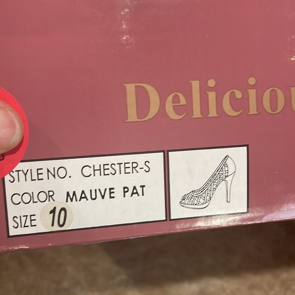 Delicious Mauve open toe high heels size 10 - Picture 13 of 14